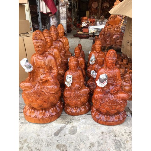 Tượng gỗ hương Quan Âm cao 40cm